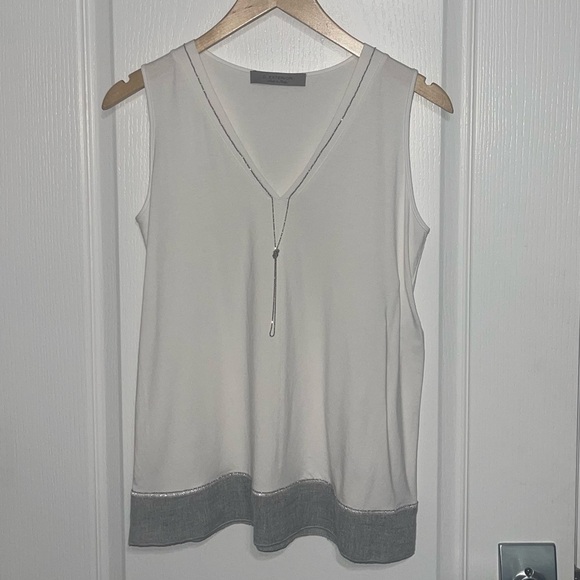 D.EXTERIOR Women's White Viscose Polyester Monili Beading Built-in Necklace Sm - Picture 5 of 11